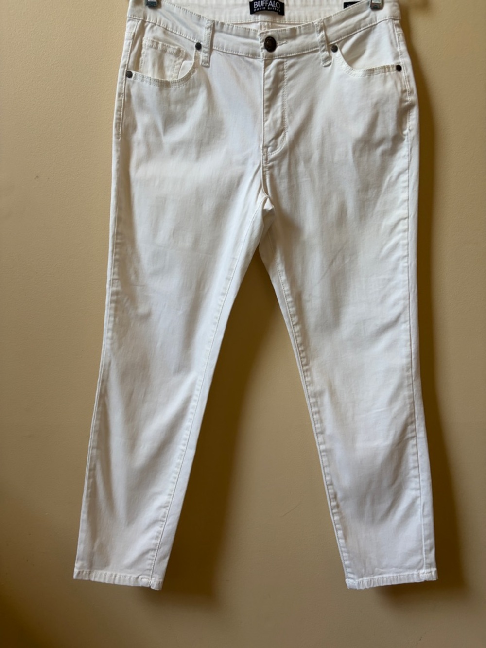 Buffalo David Bitton White Straight-Leg Denim Jeans